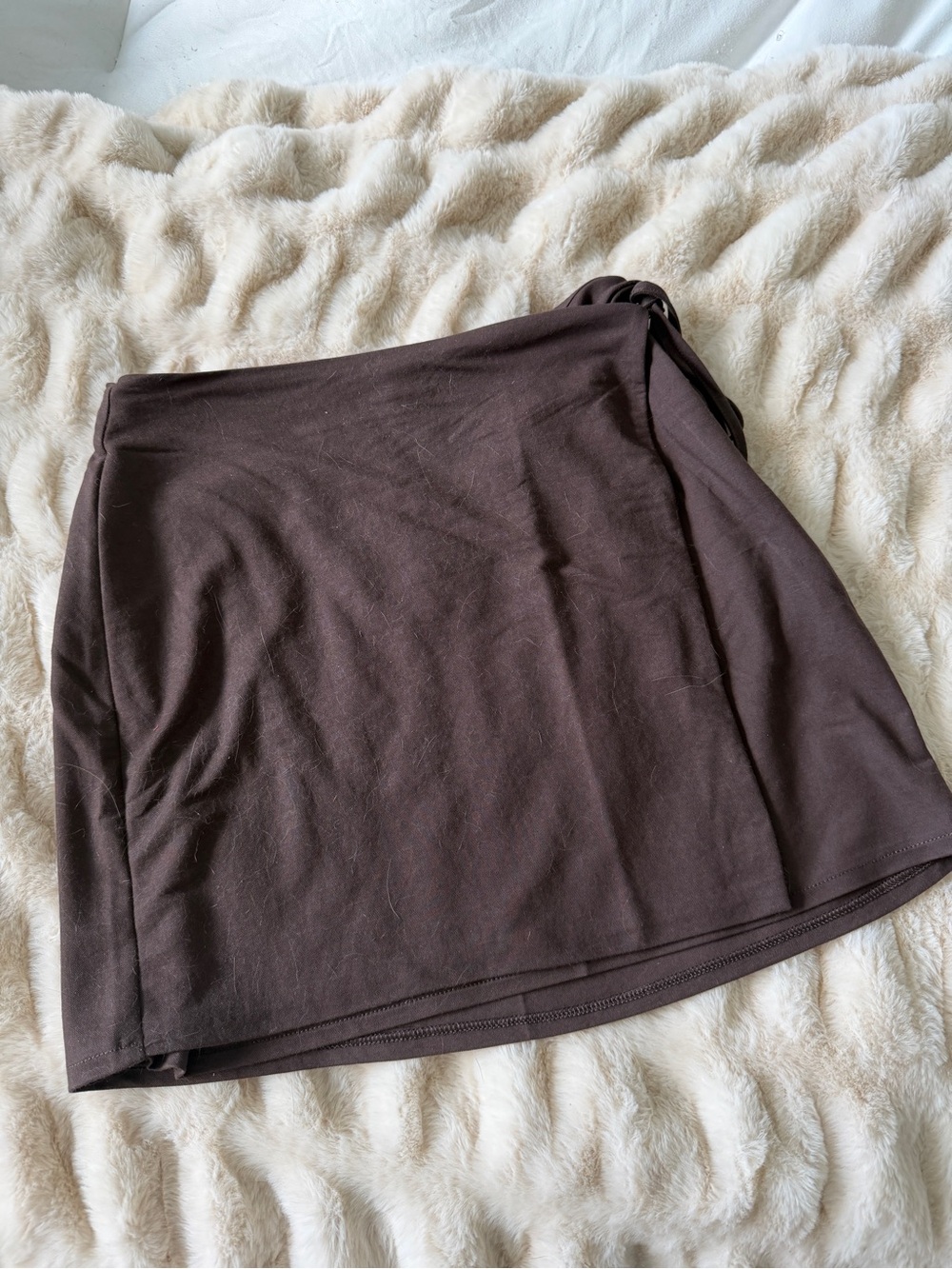 Mango chocolate brown wrap mini skirt